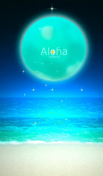 [LINE着せ替え] エメグリの満月★ハワイ＊ALOHA+300の画像1