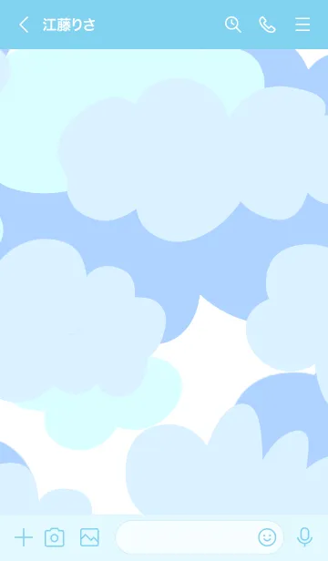 [LINE着せ替え] カモフラージュと雲(ブルーバージョン)の画像3
