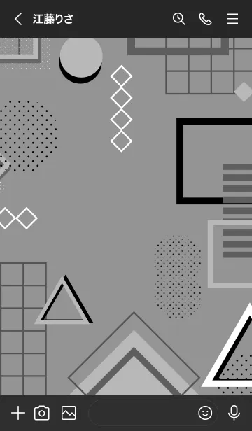 [LINE着せ替え] Geometric Dusty Gray 3の画像3