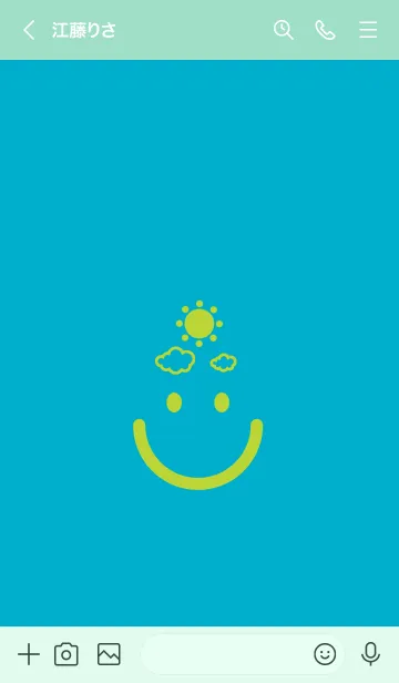 [LINE着せ替え] スマイル＆SUN ターコイズブルーの画像3