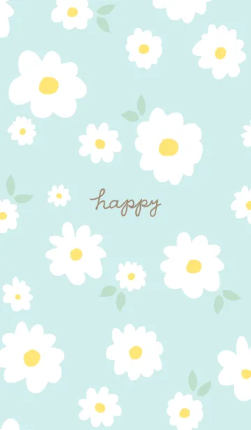 [LINE着せ替え] 白い花と葉っぱ12の画像1