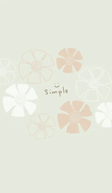 [LINE着せ替え] 白とベージュのお花23の画像1