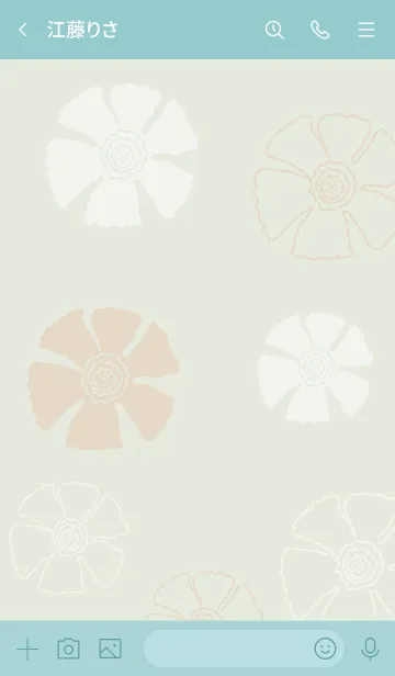 [LINE着せ替え] 白とベージュのお花23の画像3