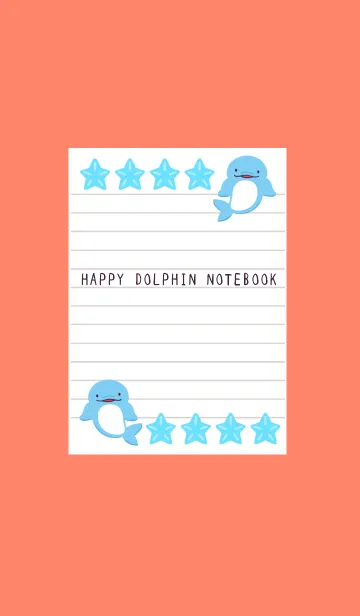 [LINE着せ替え] 幸せイルカのノート/アプリコットの画像1