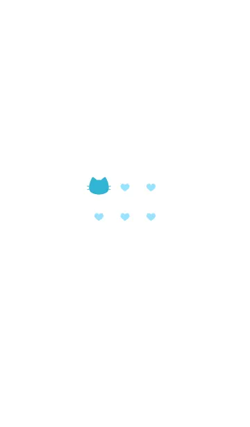 [LINE着せ替え] ねことハート(light blue)の画像1
