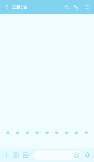 [LINE着せ替え] ねことハート(light blue)の画像3