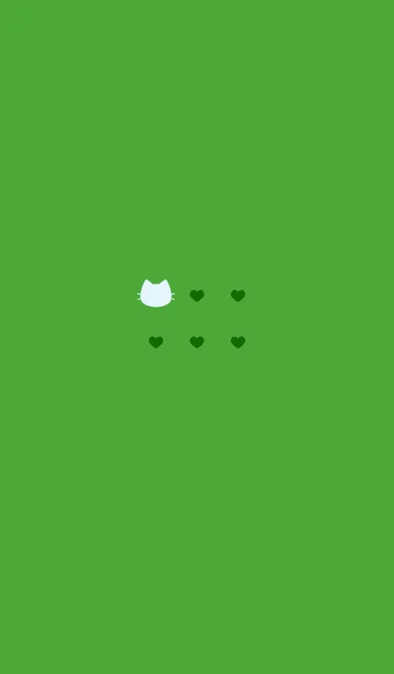 [LINE着せ替え] ねことハート(light blue&green)の画像1