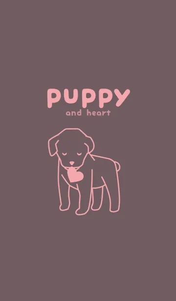 [LINE着せ替え] 子犬とハート Heatherの画像1