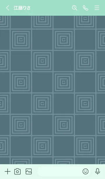 [LINE着せ替え] 和音 市松模様と音符 錆御納戸の画像3