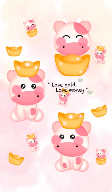 [LINE着せ替え] Happy cow Happy rich 3の画像1