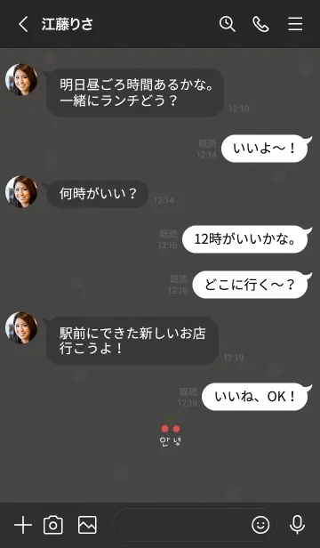 [LINE着せ替え] ダークグレーとさくらんぼ。韓国語。の画像3