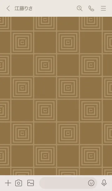 [LINE着せ替え] 和音 市松模様と音符 朽葉色の画像3