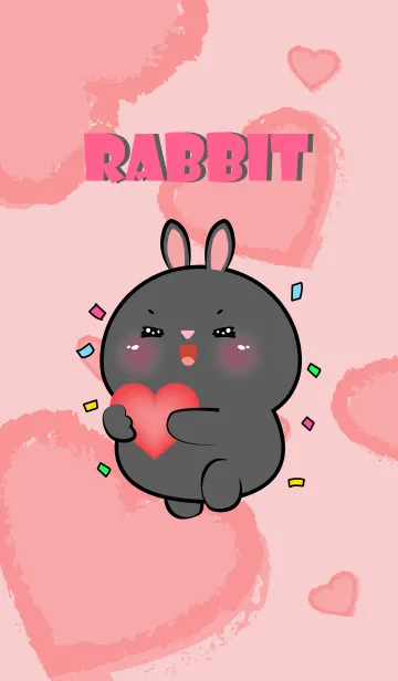 [LINE着せ替え] Cute black Rabbit InLove Theme (JP)の画像1