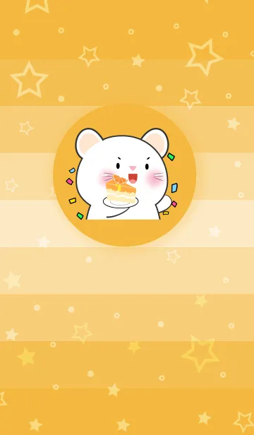 [LINE着せ替え] Simple White Mouse Love Orange Theme(JP)の画像1