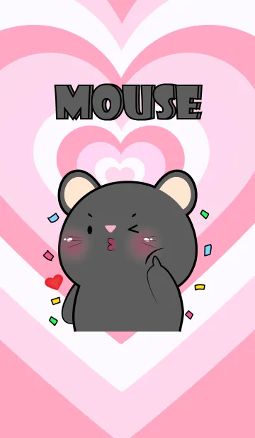 [LINE着せ替え] Love Black Mouse In Love Theme (JP)の画像1