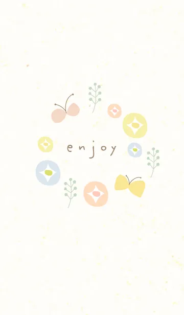 [LINE着せ替え] 北欧風 蝶と花17の画像1