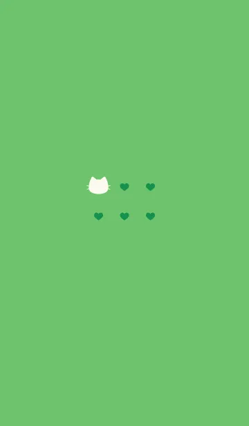 [LINE着せ替え] ねことハート(green)の画像1