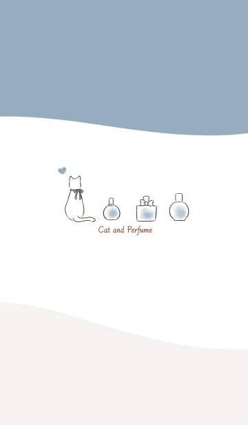 猫と香水 -くすみブルー- ウェーブの着せ替えメイン画像