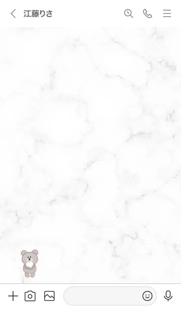 [LINE着せ替え] Gentle bear White01_1の画像3