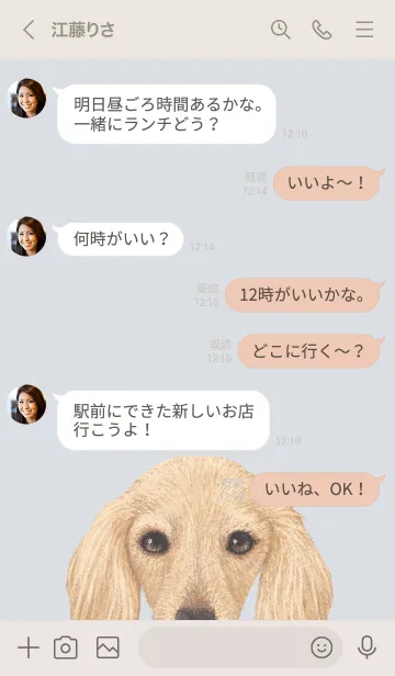 [LINE着せ替え] ICON DOG - ダックスフンド - PASTEL BL/09の画像4