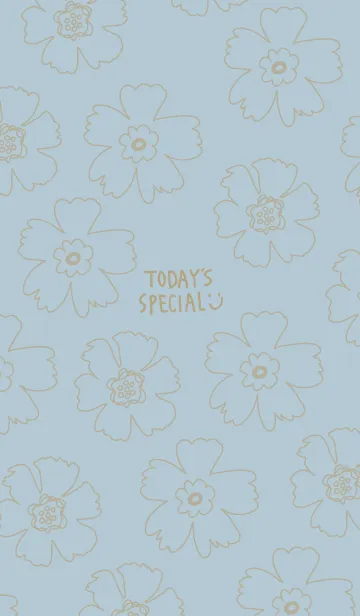 [LINE着せ替え] 線の花 ブルー5の画像1