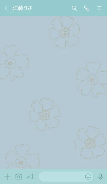 [LINE着せ替え] 線の花 ブルー5の画像3