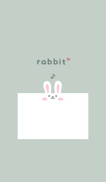[LINE着せ替え] うさぎ.音符[くすみグリーン]の画像1