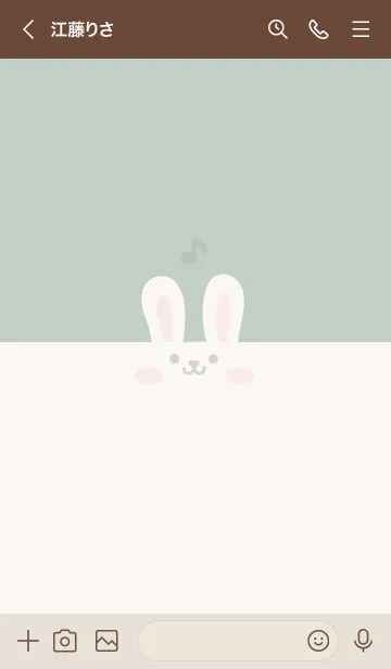 [LINE着せ替え] うさぎ.音符[くすみグリーン]の画像3