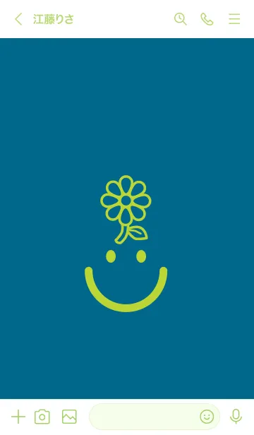[LINE着せ替え] スマイル＆flower 鴨の羽色の画像3