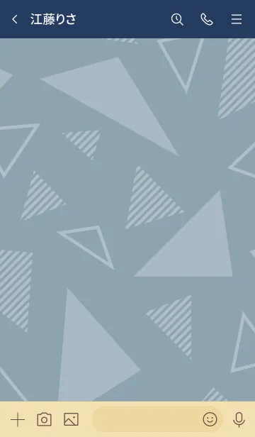 [LINE着せ替え] シンプル 白三角 ブルー4の画像3