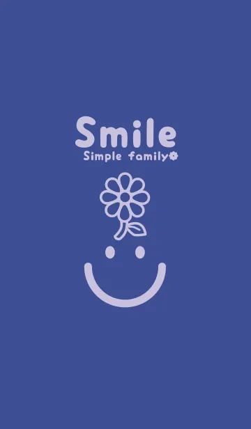 [LINE着せ替え] スマイル＆flower コーンフラワーブルーの画像1