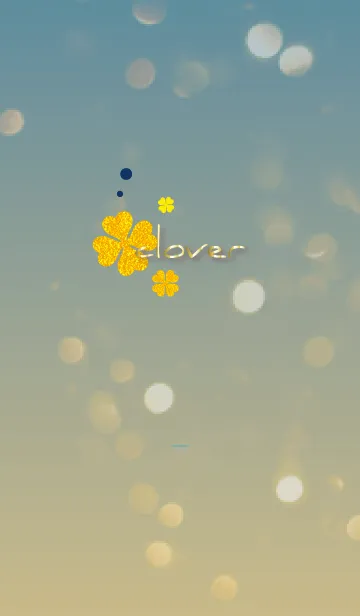 [LINE着せ替え] ベージュ青 : 光と幸運ゴールドクローバーの画像1