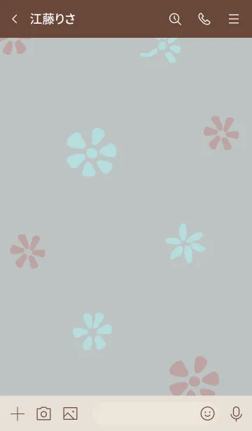 [LINE着せ替え] 小花たくさん グレー3の画像3