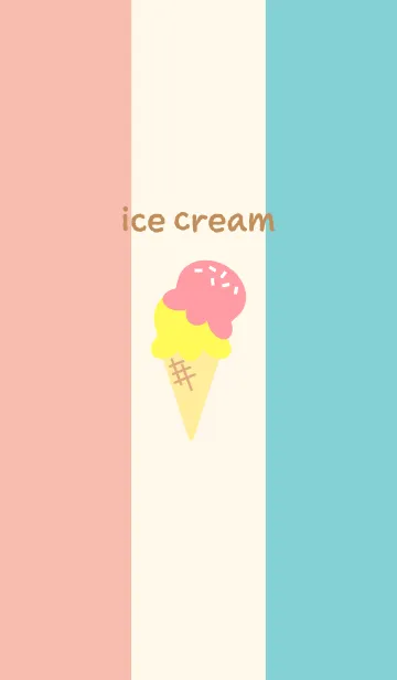 [LINE着せ替え] アイスクリームの着せかえ ピンクと水色の画像1