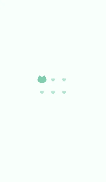 [LINE着せ替え] ねことハート(emerald green)の画像1