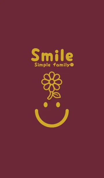 [LINE着せ替え] スマイル＆flower バーガンディーの画像1