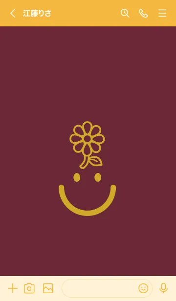 [LINE着せ替え] スマイル＆flower バーガンディーの画像3