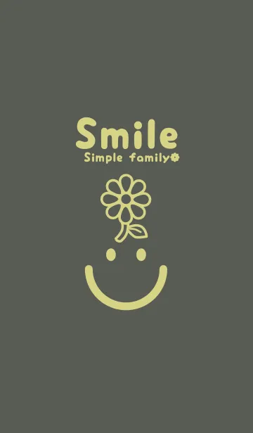 [LINE着せ替え] スマイル＆flower うぐいす色の画像1