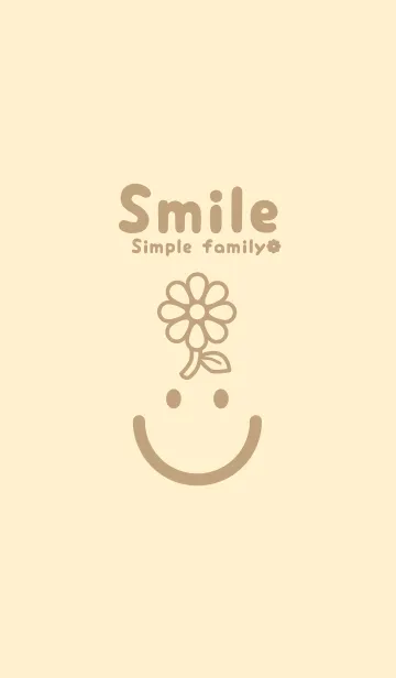 [LINE着せ替え] スマイル＆flower 鳥の子色の画像1