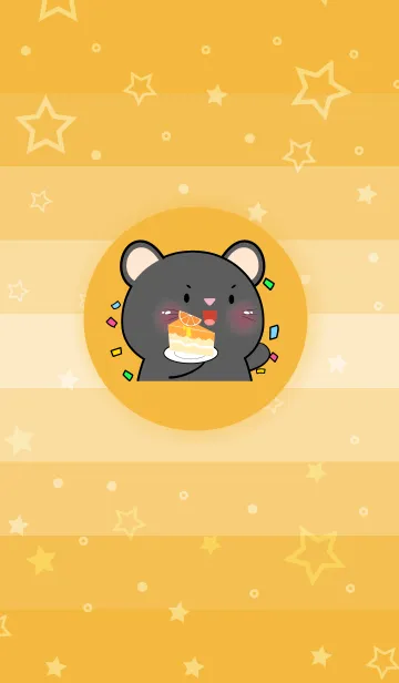[LINE着せ替え] Simple Black Mouse Love Orange Theme(JP)の画像1