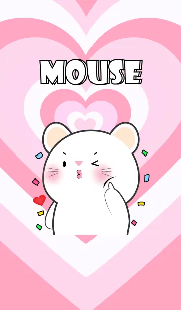 [LINE着せ替え] Love White Mouse In Love Theme (JP)の画像1