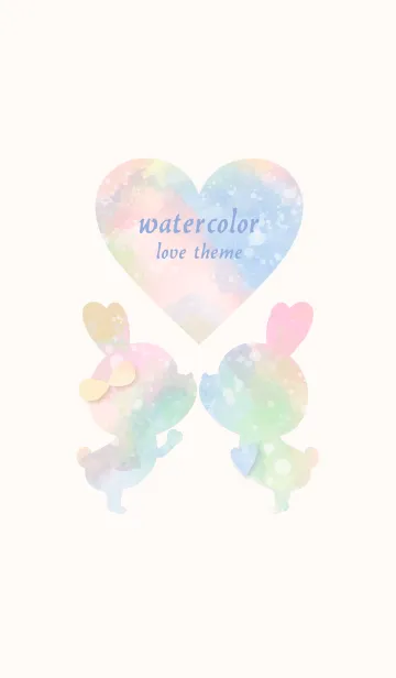 [LINE着せ替え] watercolor Love Theme 73の画像1