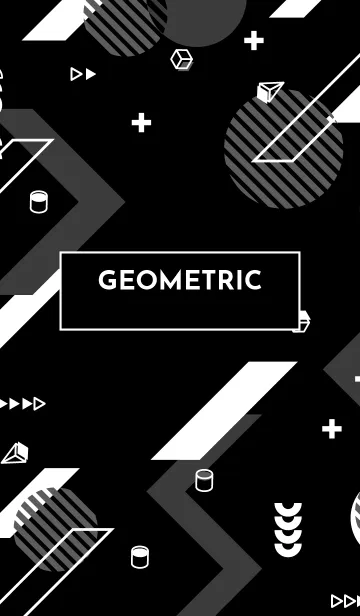 [LINE着せ替え] Geometric Black & Grayの画像1