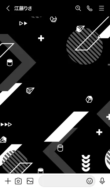 [LINE着せ替え] Geometric Black & Grayの画像3