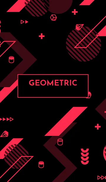 [LINE着せ替え] Geometric Black & Redの画像1