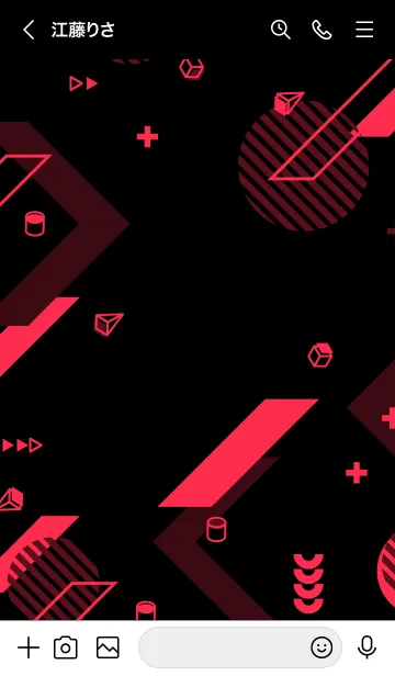 [LINE着せ替え] Geometric Black & Redの画像3