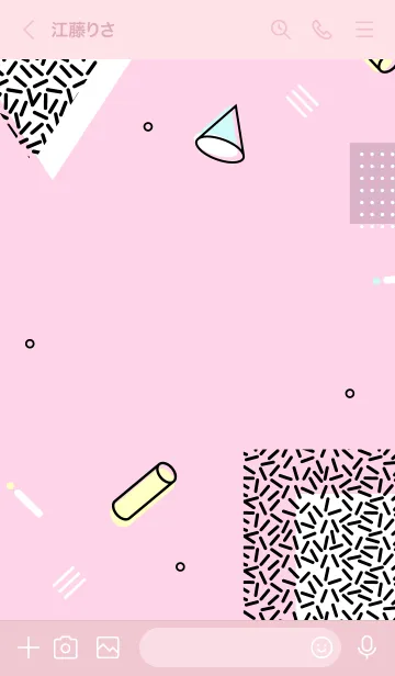 [LINE着せ替え] Geometric Pastel Pink 4の画像3