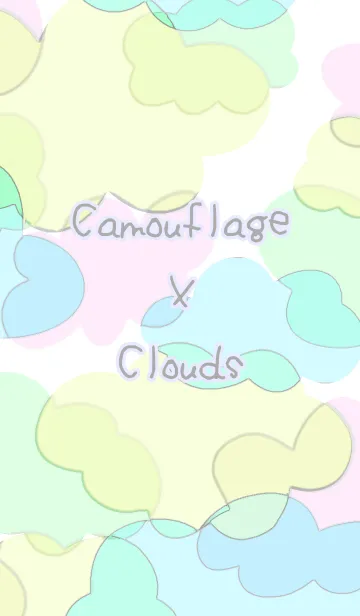 [LINE着せ替え] カモフラージュと雲(透明レインボーver.)の画像1