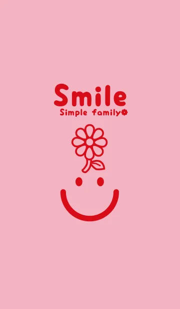 [LINE着せ替え] スマイル＆flower 鴇色の画像1