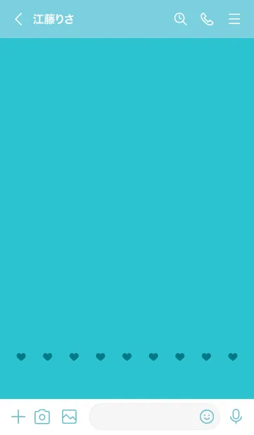 [LINE着せ替え] ねことハート(turquoise blue&yellow)の画像3